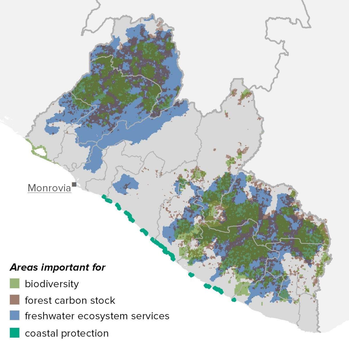 kaart Libeeria loodusvarade