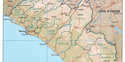 Kaardi geograafiline kaart, Libeeria