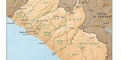 Joonista reljeefi kaart, Libeeria