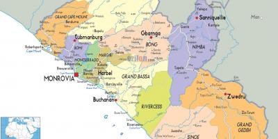 Kaart Libeeria riik